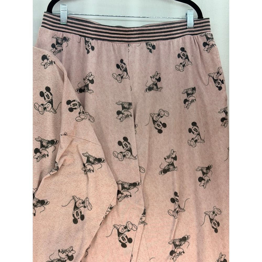 Disney Mickey Minnie Mouse Pajama Set Pink Lounge Joggers Top Womens L XL - Picture 13 of 15